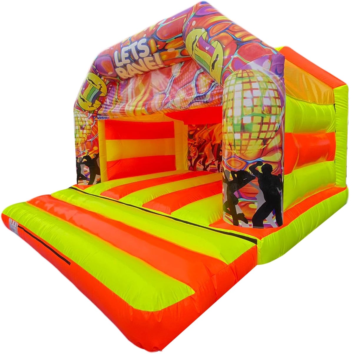 Premier Inflate Let's Rave Kids Fluorescent Bouncy Castle | UV Rave Bouncer for Sale