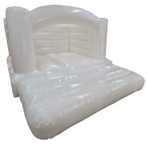 White Glossy Curved Arch Bouncy Castle (10x12 ft.)