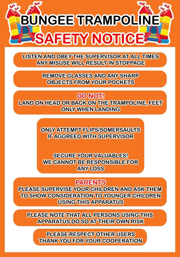Bouncy Castle Safety Sign Sales | Bouncy Castle Accessories