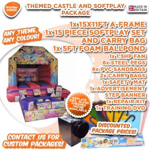Princess Bouncy Castle & 15pc Soft Play Shape/Ballpond Set