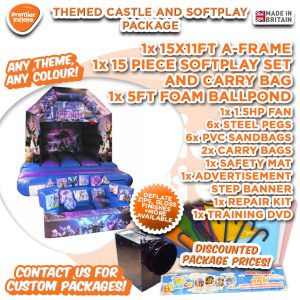 Gamers Bouncy Castle & 15pc Soft Play Shape/Ballpond Set