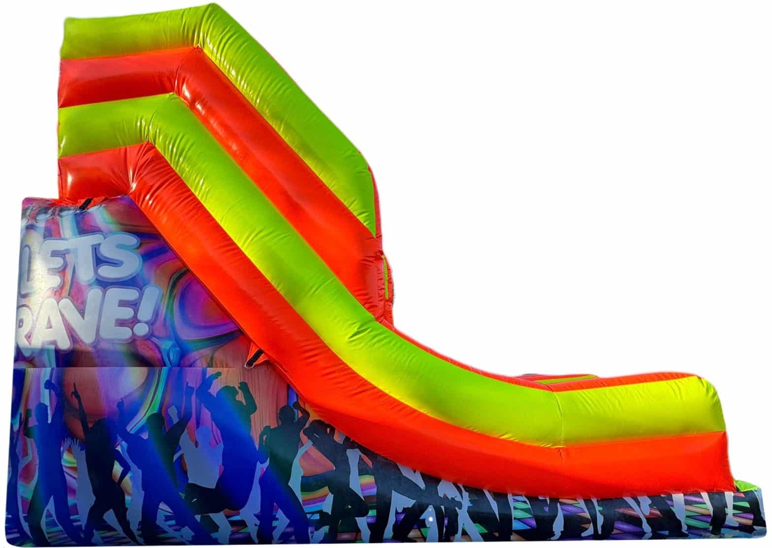 Premier Inflate Let's Rave Fluorescent UV Rave Bouncy Slide for Sale | Inflatable Slides