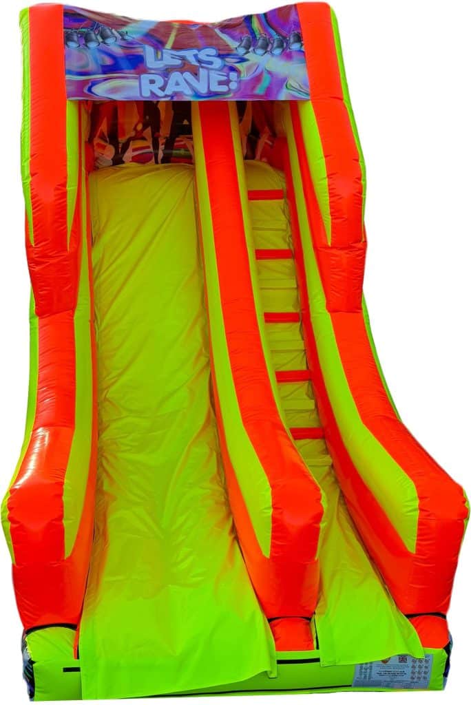 Premier Inflate Let's Rave Fluorescent UV Rave Bouncy Slide for Sale | Inflatable Slides
