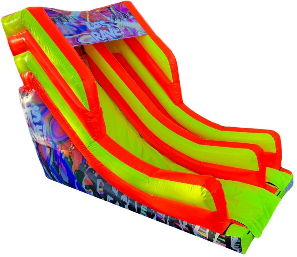 Premier Inflate Let's Rave Fluorescent UV Rave Bouncy Slide for Sale | Inflatable Slides