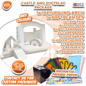 White Curved Arch Bouncer & Soft Play Package