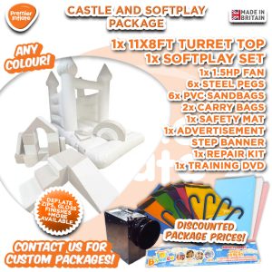 White Toddler Turret Top Castle & Soft Play Package