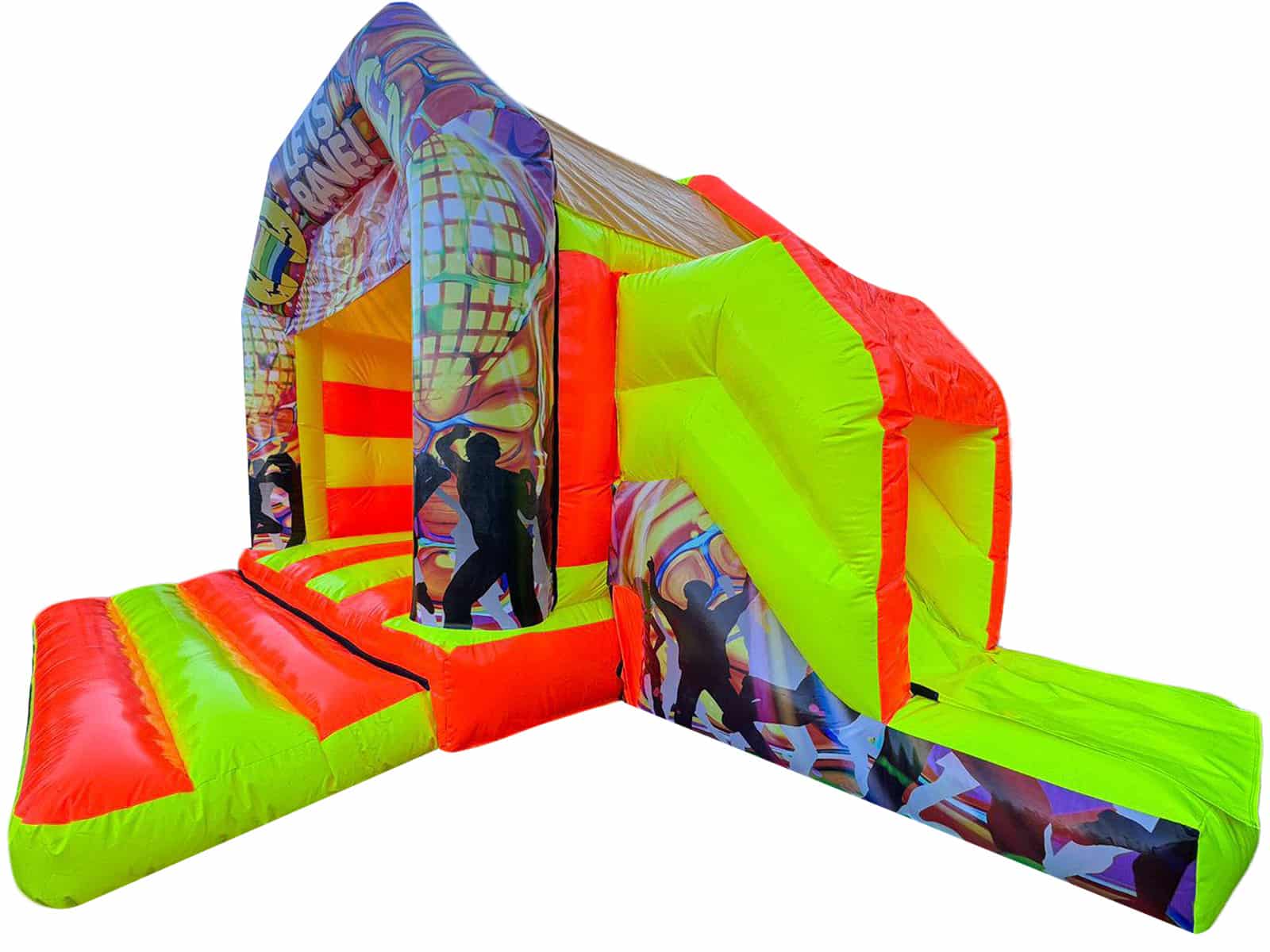 Premier Inflate Let's Rave Adults Fluorescent UV Rave Combi Bouncy Castle for Sale