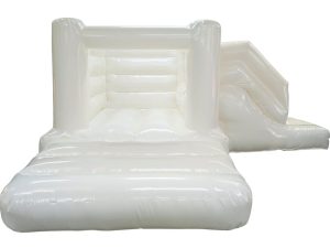 White 4 Post Combi Bouncy Castle (14x11ft.)