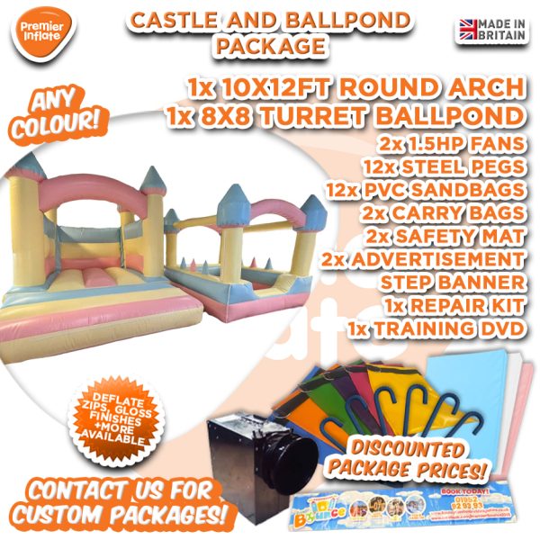 Pastel Bouncy Castle with Ball Pond