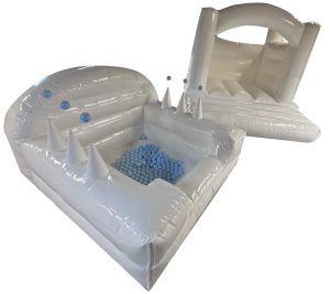 White Glossy Bouncy Castle & Ball Pond Package (10x10ft)