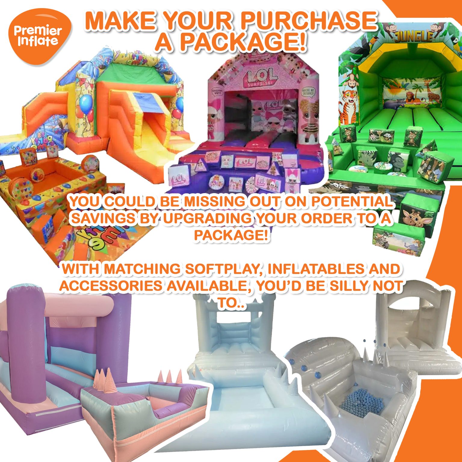 Bouncy Castle Package Deals for Sale with Premier Inflate
