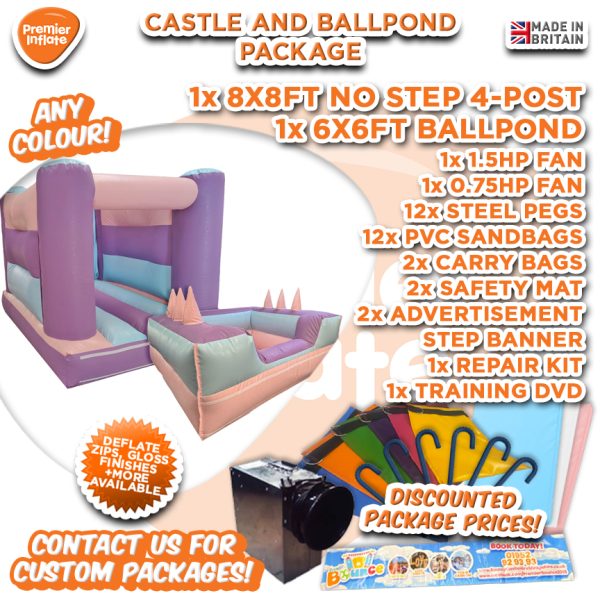 Mixed pastel bouncy castle package