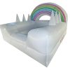 White inflatable ball pond with 3D rainbow