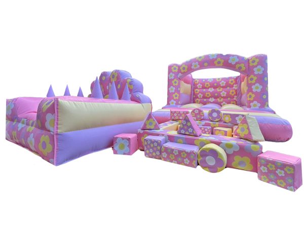 Flower Bouncy Castle with matching soft play