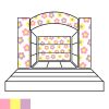 White Bouncy Castle with Flower Design