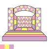 Flower Print Mixed Pastel Bouncy Castle Design