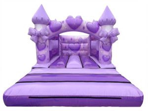 Purple Girls Bows Curved Arch Bouncy Castle (10x12 ft.)