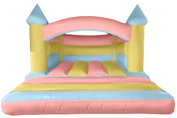 Mixed Pastel Turret Curved Arch Bouncy Castle
