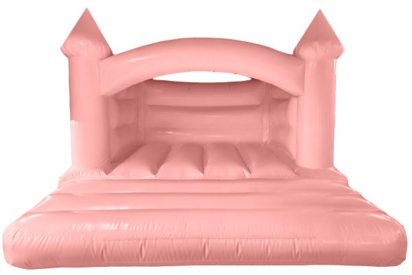 Pastel Pink Turret Curved Arch Bouncy Castle