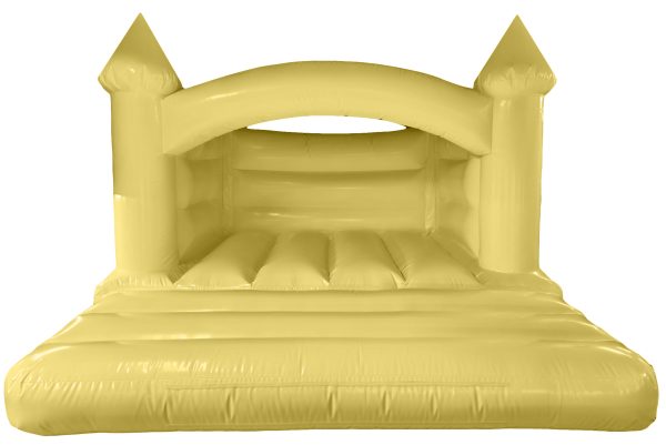 Pastel Yellow Turret Curved Arch Bouncy Castle