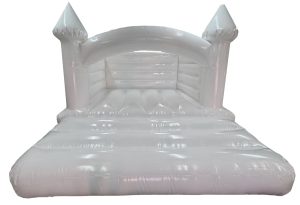 White Curved Arch Turret Bouncy Castle (12x12ft)