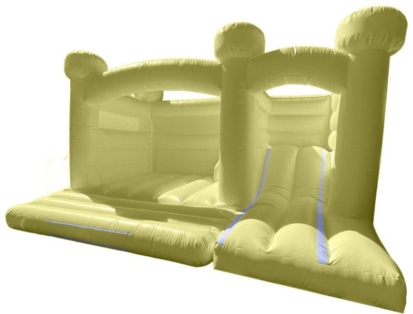Pastel Yellow Bouncy Castle with Slide
