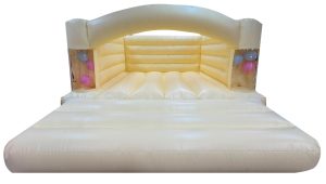 Balloon Leg Pastel Yellow Curved Arch Bouncy Castle (12x12 ft.)