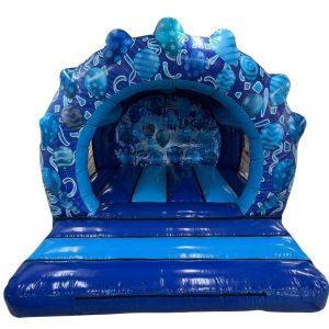 Blue Round Front Party Netted Bouncer (12x12 ft.)