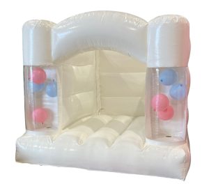 White Balloon Leg 4 Post Bouncy Castle (8x8ft)