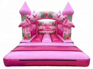 3D Flamingo Curved Arch Bouncy Castle (10x12 ft.)