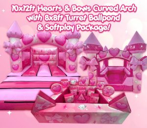 Girls Bows Bouncer, Turret Ballpond & Softplay Package