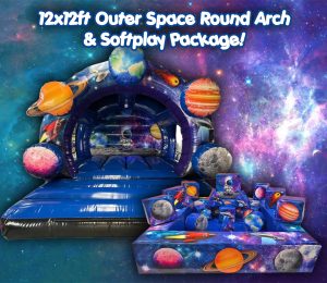 Outer Space Round Front Bouncer & Softplay Package