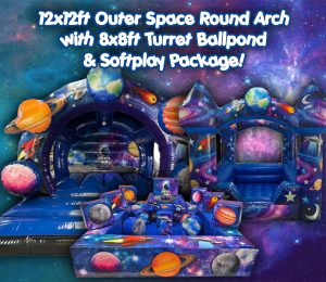 Outer Space Round Front Bouncer, Turret Ballpond & Softplay Package