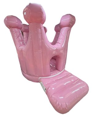 Baby Pink Gloss Crown Shaped Bouncy Castle (14x10 ft.)