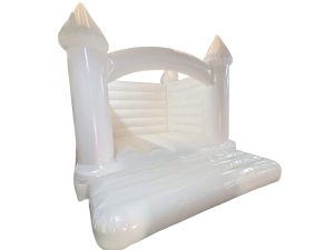 Turret Top Adults White Gloss Bouncy Castle (15x12ft)
