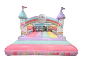 Personalised Mixed Pastel Bouncy Castle (12x12ft.)