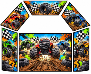 Monster Truck Theme Velcro Artwork