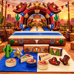 3D Cowboy Bouncy Castle and Soft Play Package