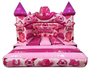 3D Rodeo Cowgirl Turret Bouncy Castle (10x12 ft.)